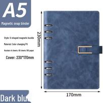 A5 Ring Binder Notebook with Customizable Detachable Notepad - Business Office Diary Book gray