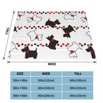 Scottie Dogs Knitted Blanket Gift for Animal Dog Lover Flannel Throw Blankets Bedroom Sofa Personalised Soft Warm Bedspread Size: 75*100cm, Weight: 230 GSM