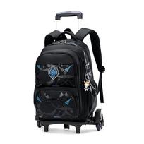 Mokyklinis vežimėlis su ratukais Studentų kuprinė 6 ratai (31*20*46cm)ZRY8002 black