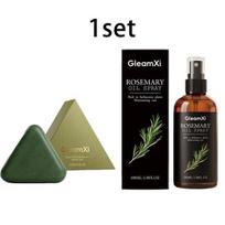 GleamXi Scalp Care Shampoo Soap Rosemary moisturizing Hair Care Spray cleans the scalp, nourishes the hair, supple, fluffy and fragrant 1set black