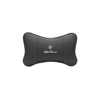 Car Seat Headrest Leather Neck Pillow For Alfa Romeo 4C 159 Spider Giulia Giulietta 156 Tonale Mito 147 8C 166 Car Accessories ZN9 gray