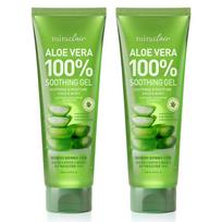 Miracle Aloe Vera 100% Pure Alcohol-Free Soothing Gel, Moisture-Rich, 2 pcs, 260ml