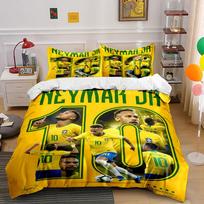 Neymar futbolo įvarčių spaudinio patalynės komplektas 1 antklodės užvalkalas 2 pagalvių užvalkalai suaugusiems ir vaikams prabangus dovanų komplektas pilno dydžio 140x200cm