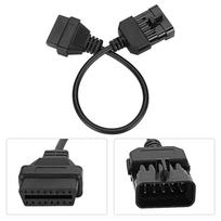 10Pin to 16Pin OBD2 Diagnostic Cable Adapter Connector Fits for Opel black