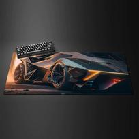 Futuristic Sports Car Mouse Pad Large Computer Office Game Table Mat XXL Rubber Anti-slip Stitched Keyboard Mats Long Desk Pads 800x400x3mm gray