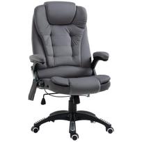 "Vinsetto" biuro kėdė su supimo funkcija, masažo kėdė su šilumos funkcija, ergonomiška, reguliuojamo aukščio, 120 kg svorio, pakraunama tamsiai pilka