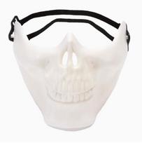Half-Face Skull Warrior Mask: Scary Ghost Chin Prop black