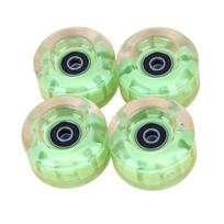 Yousheng 4 Pack Roller Skate Wheels Quad Light Up Skateboard Wheels with Bearings Roller Hockey Wheels for Double Row Skating Skateboard žalia