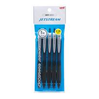 Mitsubishi Pencil Jetstream Ballpoint Smooth Oil-Based Pen, 5-Pack, 0.38mm Black, Tip, SXN150385P.24 juoda