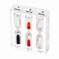 3 in 1 Acrylic Hourglass Timer Portable Sand Timer Clock 1/2/3/4/5 Minutes Hourglass  Kitchen 1/2/3 Minutes white