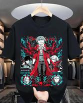 Devil May Cry Dante graphics 100%cotton unisex shirt 2026 O-neck Men's Y2k Short Sleeve Retro XS gray