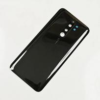 For Xiaomi Redmi Note 8 Pro Glass Back Rear Housing Cover With Adhesive Back Door Replacement Hard Battery + Camera Lens juoda