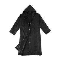 Unisex Adult Outdoor Raincoat Black EVA Cloth Long Rain Poncho with Hat 1PC juoda