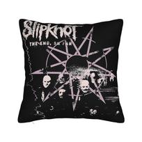 Slipknotes metal rock band music Pillowcases Stuff Soft Cushion Cover Thrashmetal Music Pillow Covers Zippered Multiple Sizes 12x12in 30X30cm gray