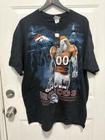 Denver Broncos Shirt Mens 2XL Black NFL Football Mascot Graphic Tee Majestic Unisex T-Shirt S gray