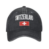 Swiss Switzerland Flag Trucker Hat Merch For Unisex Baseball Cap  Casual Wear Sun Caps Adjustable One Size gray