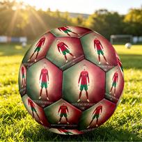 Cristiano Ronaldo Printed Size 5 Soccer Ball Wear Resistant Standard Adult Training Football Fan Gift for Indoor Outdoor Match Sports Size 5
