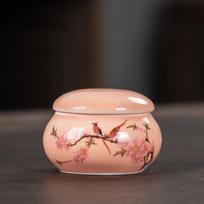 Portable Glaze Ceramic Jars Mini Powder Ointment Cans Durable Rouge Cosmetics Dispenser  Women 06 black