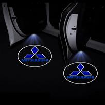 1/2 vnt. LED pasitikimo žibintai Automobilio durų projektoriai Automobilio priedai Emblema Mitsubishi ASX Lancer 10 Pajero Outlander L200 BL4 black