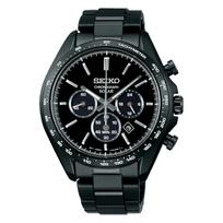 Seiko Selection SBPY169 Solar Chronograph The Standard Watch All Black Men's gray