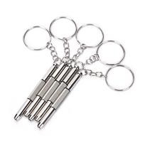 5 vnt Mini 3In1 akinių atsuktuvas saulės akinių laikrodžių remonto rinkinio įrankis su raktų pakabuku, 5pcs