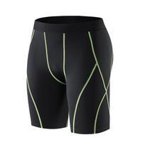 Unisex Quick-Dry Compression Shorts for Running, Yoga, Fitness, Basketball - Breathable, Multi-Line Design Large black
