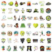 55 Tennis Sports Graffiti Stickers: Waterproof DIY Decor for Phone & Computer white