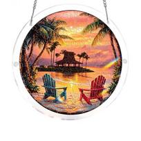 Acrylic Jigsaw Puzzle Suncatcher Large Colorful DIY Sun Catcher Kit for Adults Stained Glass Style Window Hanging Ornament for Home Garden Decor O orange