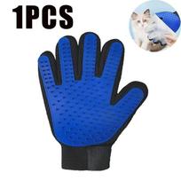 TPR Pet Grooming Gloves Hair Removal Mitt for Dogs Cats Bath Brush Massage Shedding Control Waterproof Pet Supplies right hand mėlyna