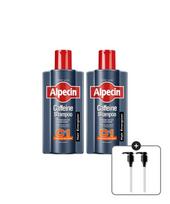 Alpecin Caffeine Shampoo C1 (Hair Strengthening) 600ml x 2 + Free 2 Pumps gray
