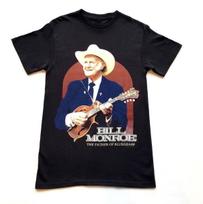 Vtg Bill Monroe The Father of Bluegrass Cotton Black All Size Unisex Shirt L blue