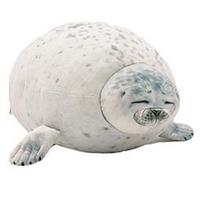 30~80Cm Squishy Seal Soft Plush Chubby Sea Dog Stuffed Aquatic Animal Doll Comforting Birthday Gift White Grey About 28cm gray