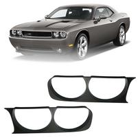 1 pora juodų priekinių žibintų apdailos žiedų 68051527AA 68051526AA 2008-2014 Dodge Challenger gray
