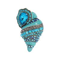 Colorful Rhinestones Conch Brooch Elegant Vibranting Color Drip Oil Designs Accessory for Costumes Enhancements 1 blue