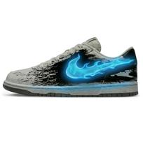 Nike Dunk Triple Lab, Dry Blue Flame Abrasion Resistant Slip Resistant Low top Skateboard Shoes Men's Blue 355152-017(Team210-) 40 gray