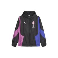 Puma Woven Pre-Match Jacket 23/24 AC Milan Color Block Logo Print Hooded Zip Long Sleeve Men jackets Black 772233-11 L black