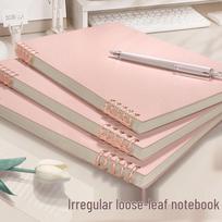 B5 Ergonomic Loose-Leaf Binder: Thick Notebook for Junior/Senior High Students & Diary Use Blank (Thickened 60 Sheets/120 Pages) A5 beige