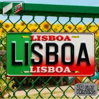 Tin Sign  Lisboa Portugal License Plate Vintage Durable Metal Plaque Wall Decor Retro City Themed Bar Home Wall Art 15x30cm(5.9x7.8inch) yellow