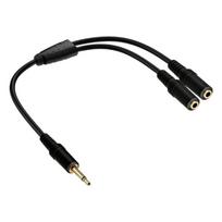 Superior 3.5mm Single Y Splitter Wire Male To Two Female Golden Coated Metal Center Sound Signal link 1