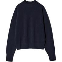 Uniqlo X Comptoir Des Cotonniers Collaboration Fw25 Half High Neck Casual Ribbed Comfortable Solid Color Long Sleeve Pullover Knit Sweater 480026-69 M black