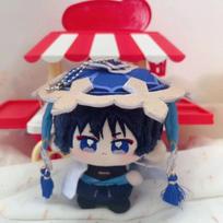 Genshin Impact Scaramouche Kamisato Ayato Cute Figure Plush Stuffed Cotton Doll Backpack Pendant Boy Girl Toys Keychain Gift 10CM blue