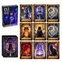 50pcs Magic Cat Tarot Cards Creative Board Game Card for Emotional Games and Party Gatherings black