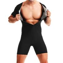 Men Sauna Suits Hot Sweating Jumpsuits Waist Trainer Weight Loss for Fitness Gym Exercise Training Wear Fat Burning Bodysuits S beige