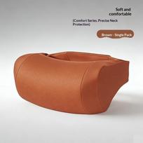 Universal Car Seat Headrest Neck Pillow, 3D Ergonomic Travel Neck Rest, Soft Fluffy Comfortable Neck Support, Neck Protection Brown B white