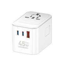Universal Travel Adapter 45W 65W International Plugs Charging with 3 USB Port for Europe UK AUS Asia Japan