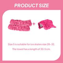2Pcs Ice Skate Blade Covers Towel Inner Absorbent Portable Blade Protector for Training Sports Hockey Skates Figure Skates pink