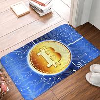 Bitcoin Computer Motherboard CPU Circuit Doormat Non-Slip Kitchen Bath Mat Bedroom Balcony Floor Door Entrance Carpet Rug 40cmx60cm