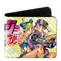 JoJo's Bizarre Adventure Foldable Leather Wallet Short Purse 11.5×9.5×2cm black