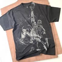 Dennis Rodman Bleached T-Shirt: Handmade Faded Black Cotton Unisex Tee 4XL gray