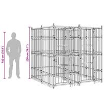 Outdoor Dog Kennel Steel 3.69 m²